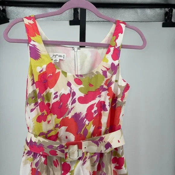 Josephine Studio Floral Sleeveless Dress Womens 4 P Fit & Flare Scooped Cotton - Picture 4 of 7